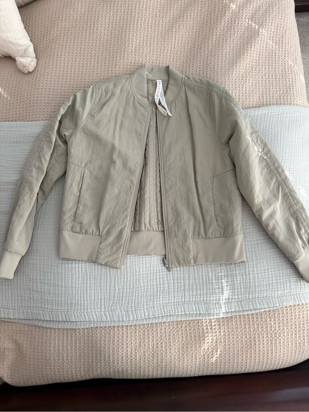 lululemon athletica Light Taupe Bomber Jacket